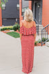 Feels Like Electricity Striped Maxi Dress- Rust