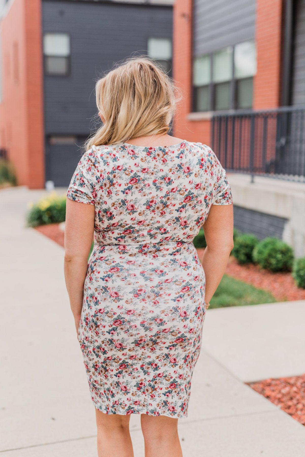 Floral Take Me Away Short Sleeve Dress- Off White