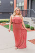 Feels Like Electricity Striped Maxi Dress- Rust