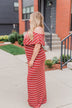 Feels Like Electricity Striped Maxi Dress- Rust