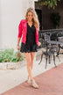 C'est Toi Classic Casual Blazer- Bright Pink