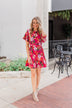 Can't Fight This Feeling Floral Dress- Fuchsia