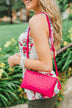 Spotted Crossbody Handbag- Hot Pink