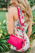 Spotted Crossbody Handbag- Hot Pink