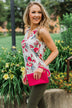 Spotted Crossbody Handbag- Hot Pink