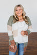 Conquer The World Color Block Cardigan- Olive, Oatmeal, Rust