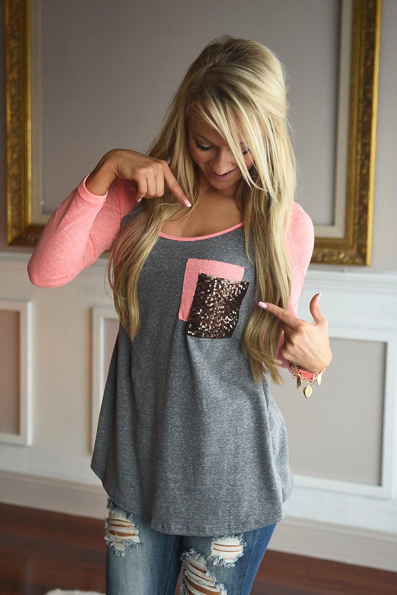 Coral Glam Top