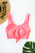 Front Knot Swimsuit Tankini- Neon Pink