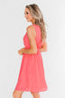 Young Love V-Neck Dress- Coral