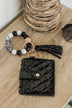 DOORBUSTER Beaded Card Wallet Key Chain- Black
