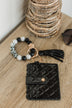 DOORBUSTER Beaded Card Wallet Key Chain- Black