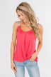 Somewhere Waiting for Me Twist Tank Top- Dark Pink