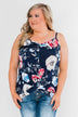 Floral Watercolor Delight -  Pink, Ivory, & Navy