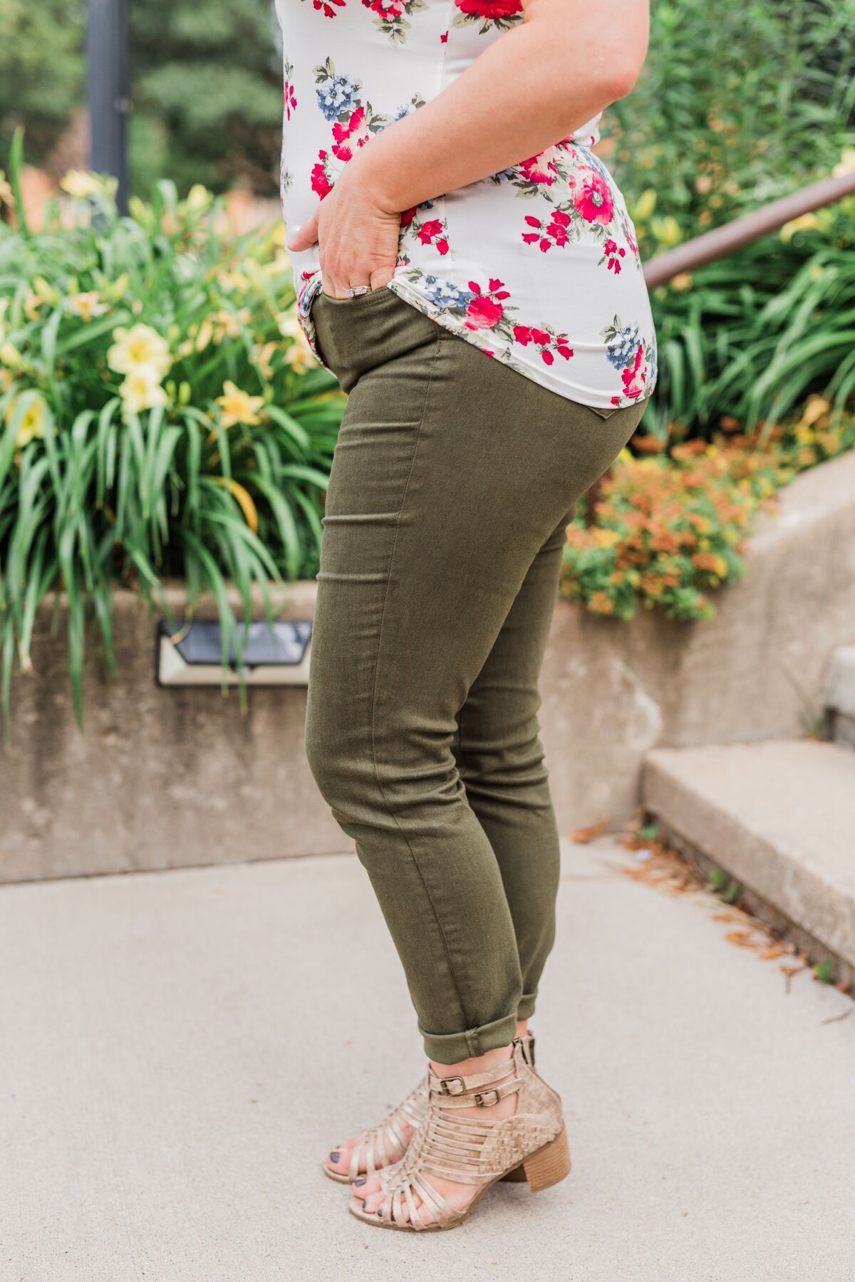 Cello Colored Skinny Jeans- Olive