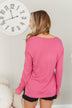 Life In Full Bloom V-Neck Knit Top- Bubblegum Pink
