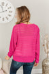 Stay Bright Pointelle Knit Sweater- Hot Pink