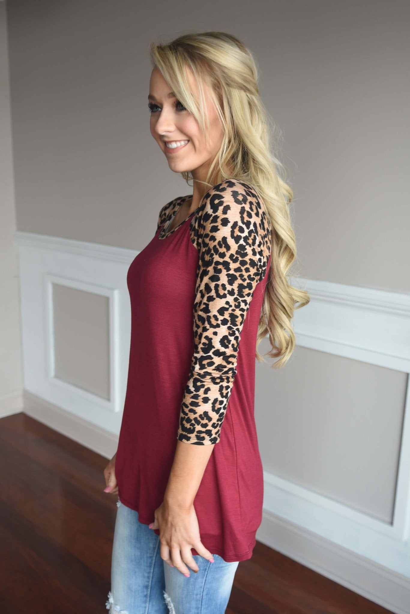 Fierce & Fabulous Leopard Top Red