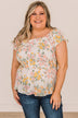 Kindred Spirit Smocked Floral Blouse- Ivory & Light Pink