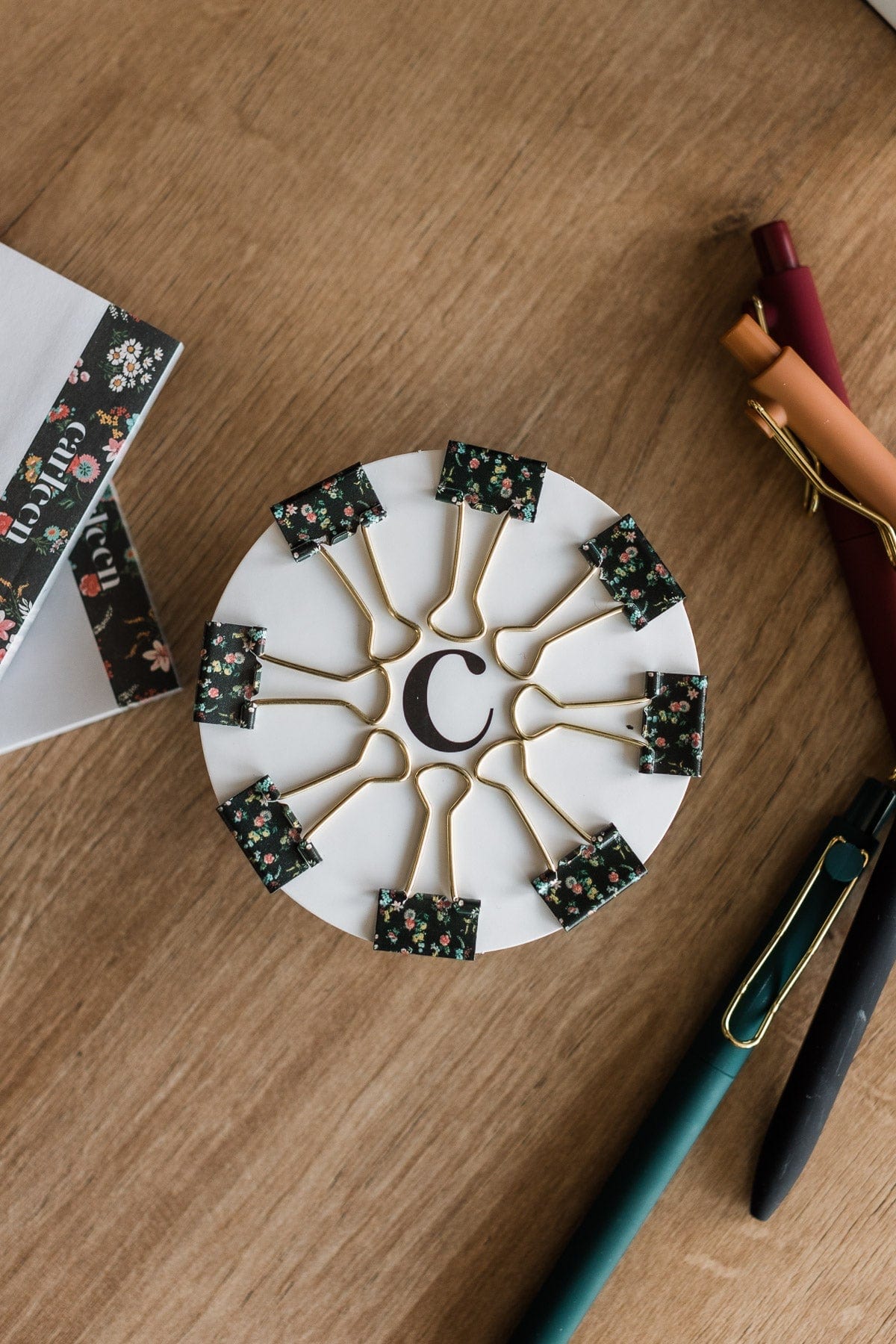 Decorated shop binder clips