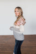 Dance All Day Color Block Hoodie- Pink, Oatmeal, & Grey