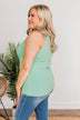 Uplifting Spirits Button Henley Tank Top- Seafoam