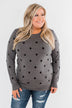 Together We Can Polka Dot Sweater- Charcoal