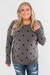 Together We Can Polka Dot Sweater- Charcoal
