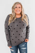 Together We Can Polka Dot Sweater- Charcoal