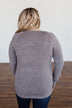 Butter Me Up Knit Sweater- Charcoal