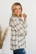 Heartfelt Serenades Hooded Plaid Top- Ivory