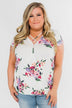 Feeling the Floral Criss-Cross Top- Ivory