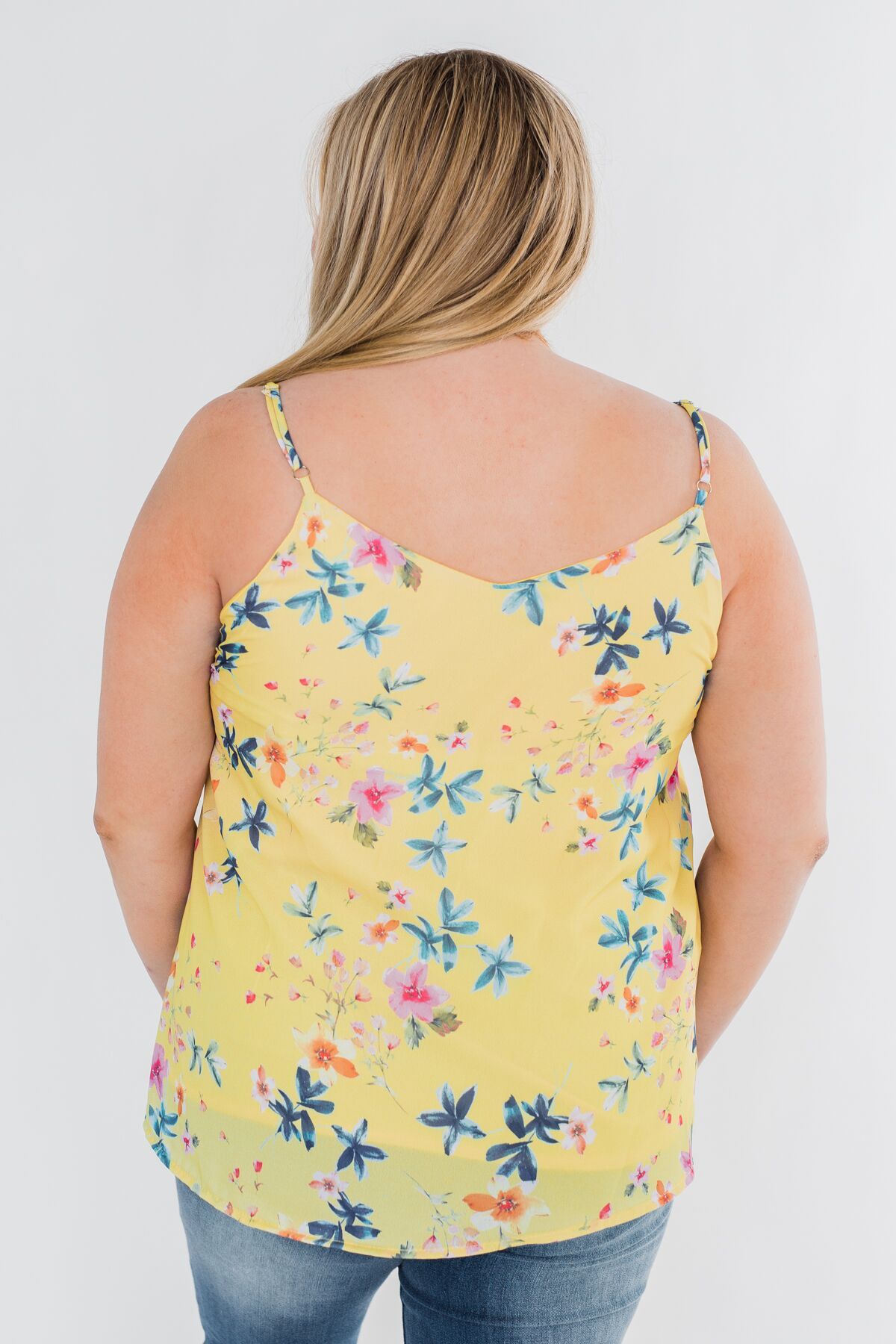 Bright and Beautiful Tank Top- Yellow & Pink