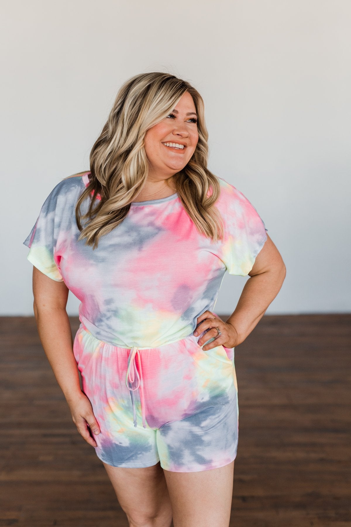 One More Time Tie Dye Romper- Multi-Color
