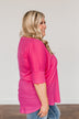 Perfectly Pretty Thermal Knit Top- Fuchsia