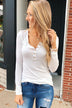 Essential 5-Button Henley Top- Off White