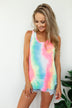 Happy Thoughts Tie Dye Multi Color Tank Top