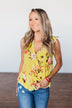 How Lovely Floral Tank Top- Bright Yellow
