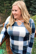 Dreaming About You Plaid Top- Navy & Ivory