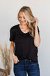 Start My Day Short Sleeve Top- Black