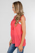 Future is Bright Tank Top Blouse- Coral