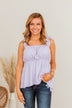 Promise To Be True Ruffle Sleeve Tank- Lilac