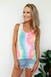 Happy Thoughts Tie Dye Multi Color Tank Top