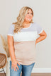 Moment Of Zen Color Block Top- Lavender & Taupe