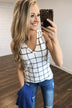 Step to the Beat Graph Striped Tank Top- White