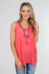 Future is Bright Tank Top Blouse- Coral