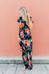 Alright By Me Floral Maxi Dress- Black