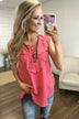 Future is Bright Tank Top Blouse- Coral