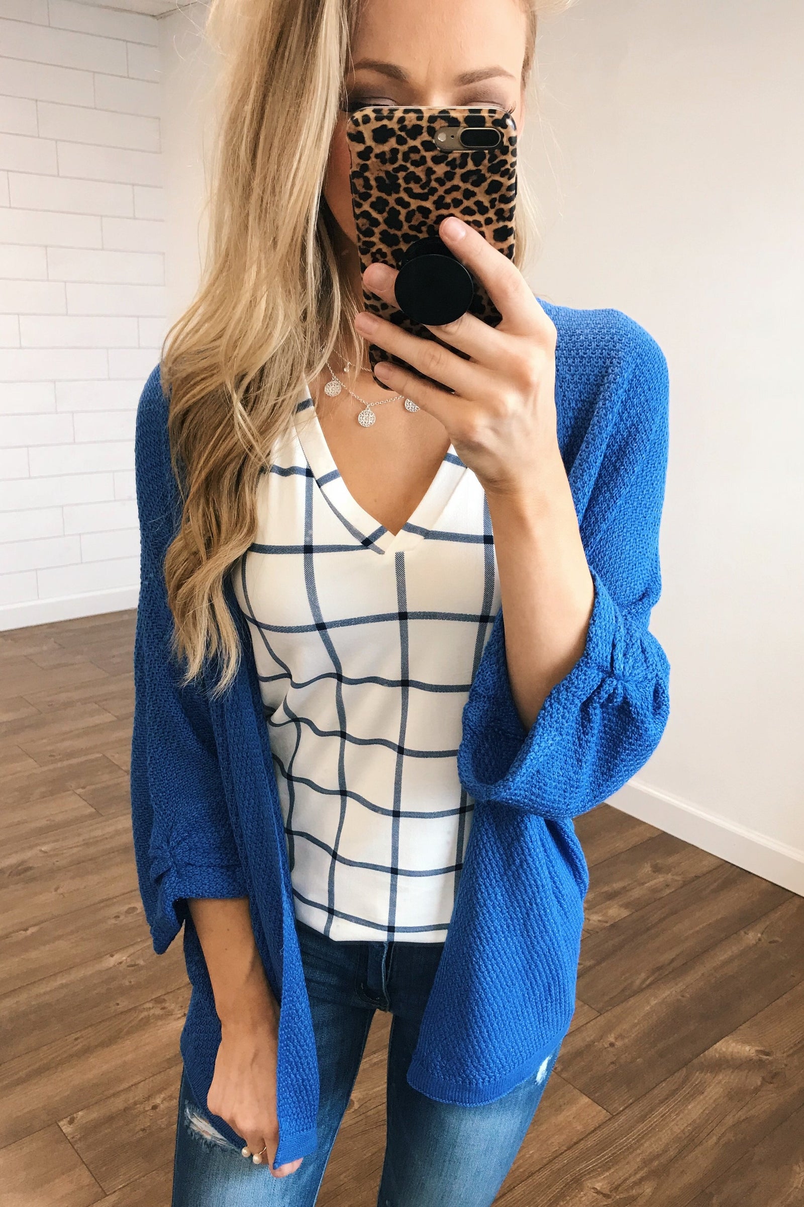 The Perfect Knit Cardigan- Cobalt Blue
