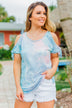 Look On The Bright Side Tie Dye Top- Light Blue, Pink, & Purple