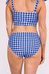 Bask In The Sun Mid-Rise Swim Bottoms- Blue Gingham
